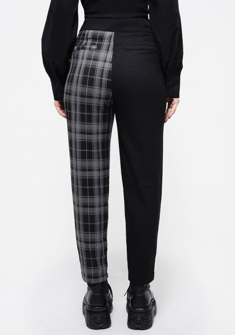 Disturbia Fenrir High Waisted Check Tapered Trousers | GA4296078