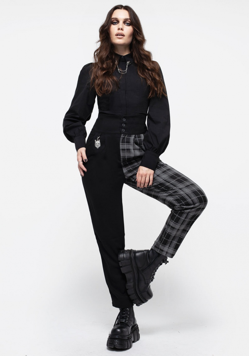 Disturbia Fenrir High Waisted Check Tapered Trousers | GA4296078