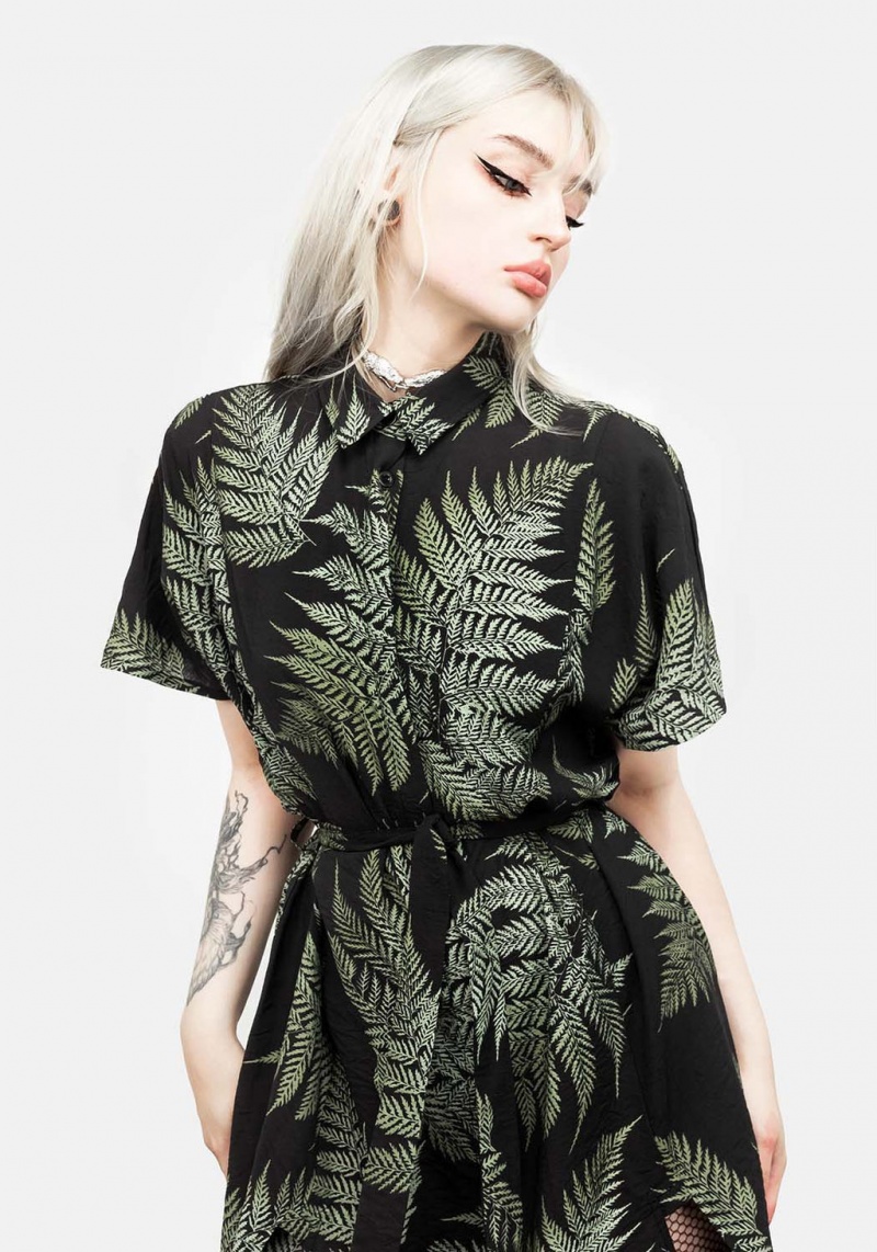 Disturbia Fern Midi Shirt Šaty | ZI5438106