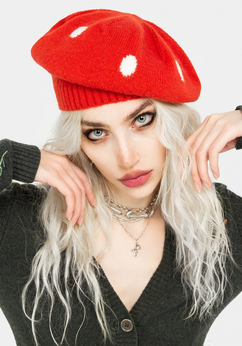 Disturbia Fly Agaric Mushroom Beret | GJ1672940