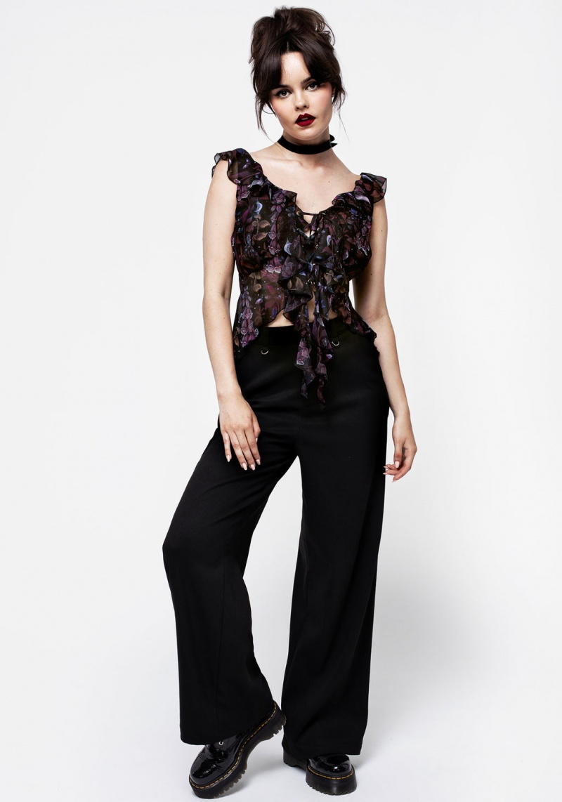 Disturbia Foxglove Chiffon Ruffle Top | JR9874621