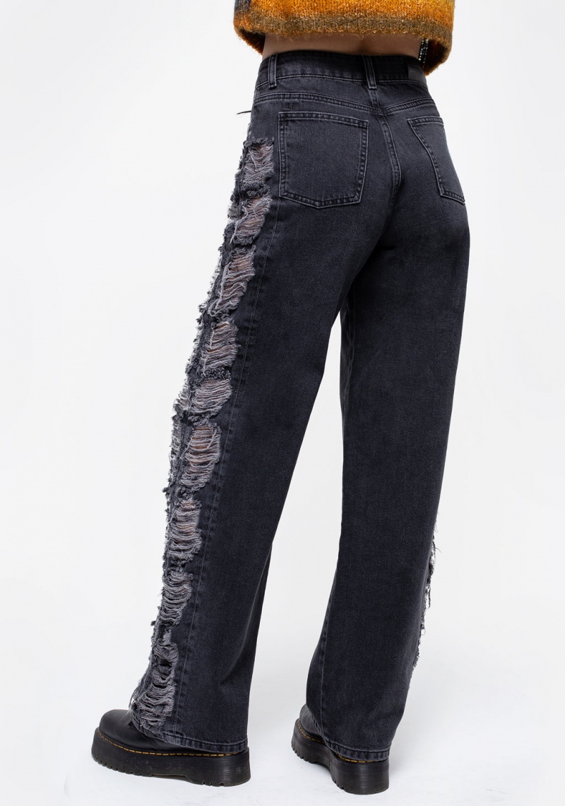 Disturbia Fray Široké Leg Jeans | XD5372941