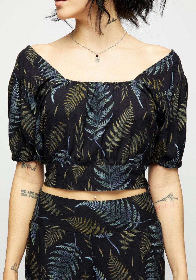 Disturbia Frond Print Crop Top | ZE2530498