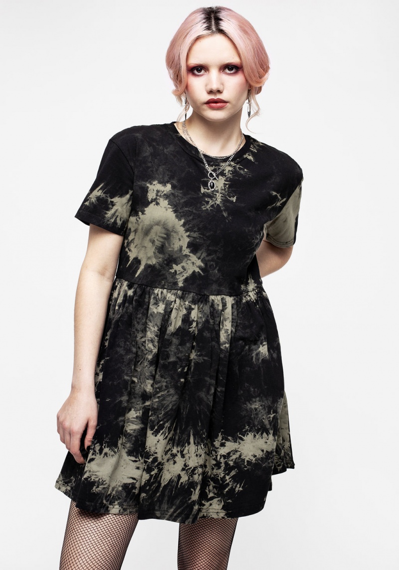 Disturbia Grievance Tie Dye Skater Šaty | LQ0912564