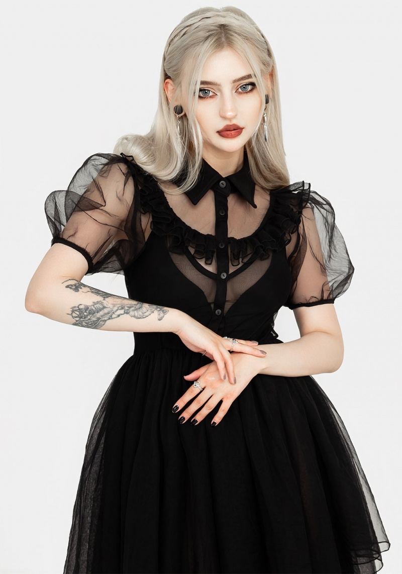 Disturbia Headhunter Frill Yoke Gown | IH7182493