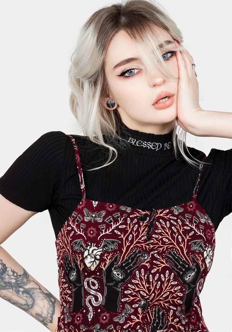 Disturbia Hemlock Button Up Apron Šaty | GN2805739