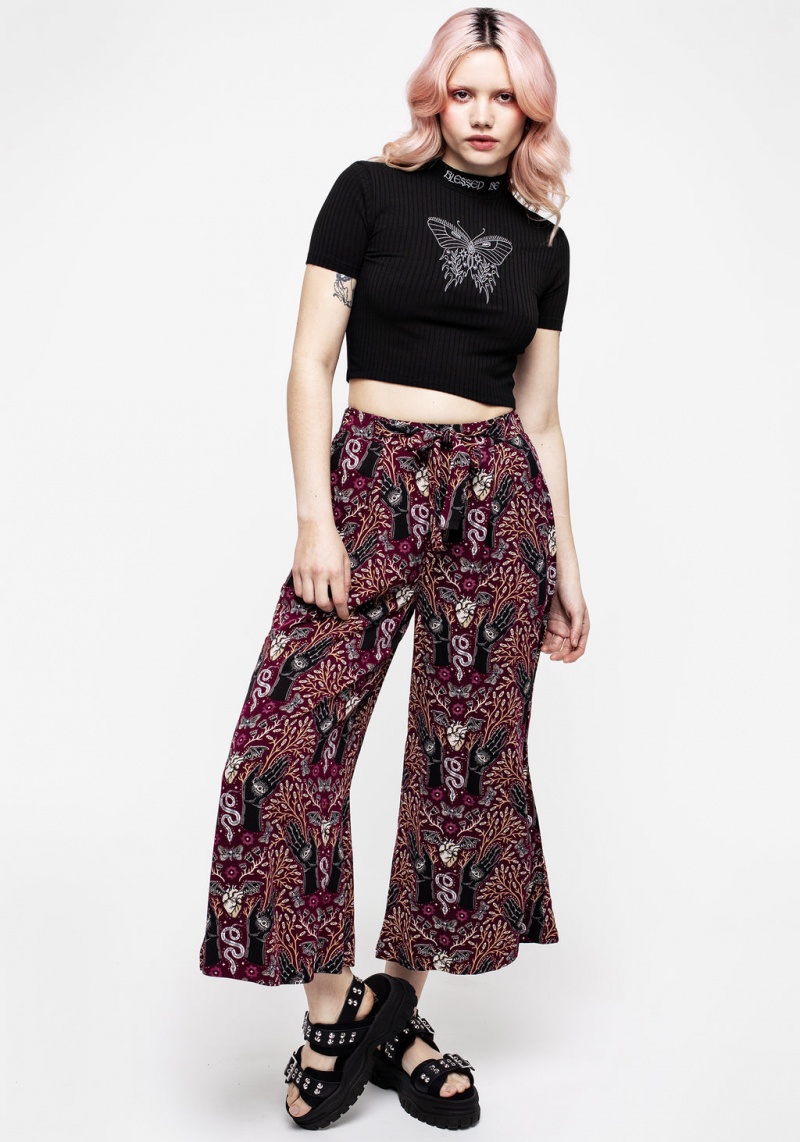 Disturbia Hemlock Print Tie Pasem Culottes | NW3657901