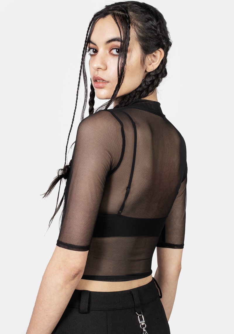 Disturbia Jinx Mesh Krátké Sleeve Top | IB3759182