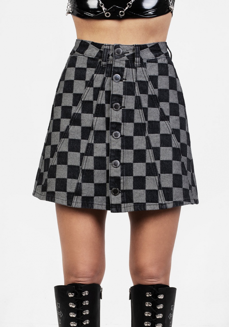 Disturbia Kerb A-line Denim Mini Skirt | ML9721058