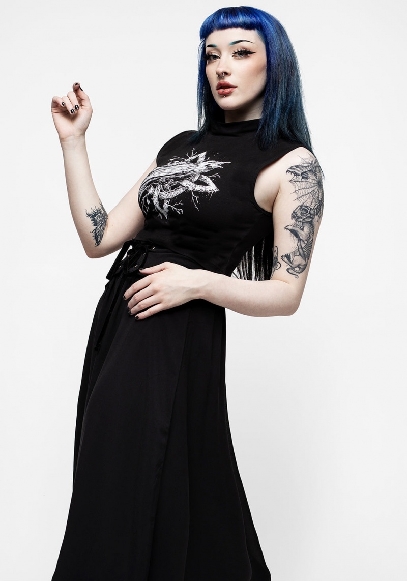 Disturbia Korun High Neck Crop Vest | SA3610489