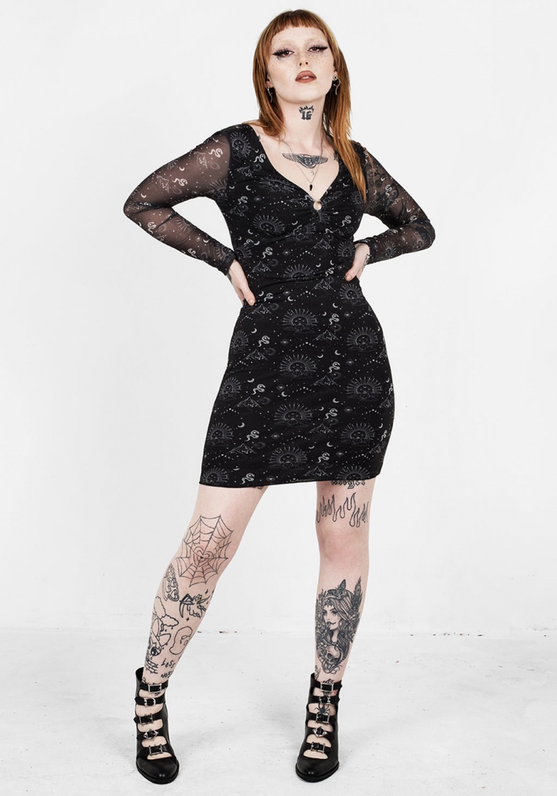 Disturbia La La Land Mesh Mini Šaty | LU0698345