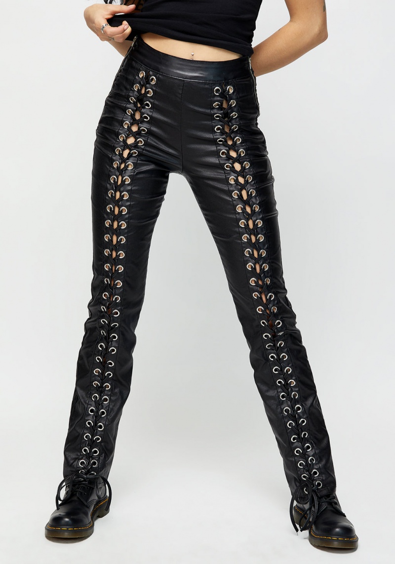 Disturbia Laced Leg Detail Bootcut Pants | YO7925163