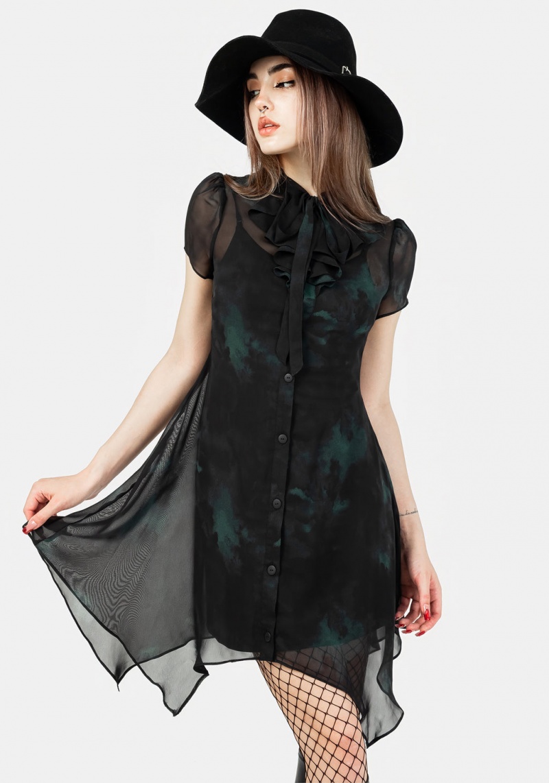 Disturbia Lichen Chiffon Mini Shirt Šaty | YO3107564