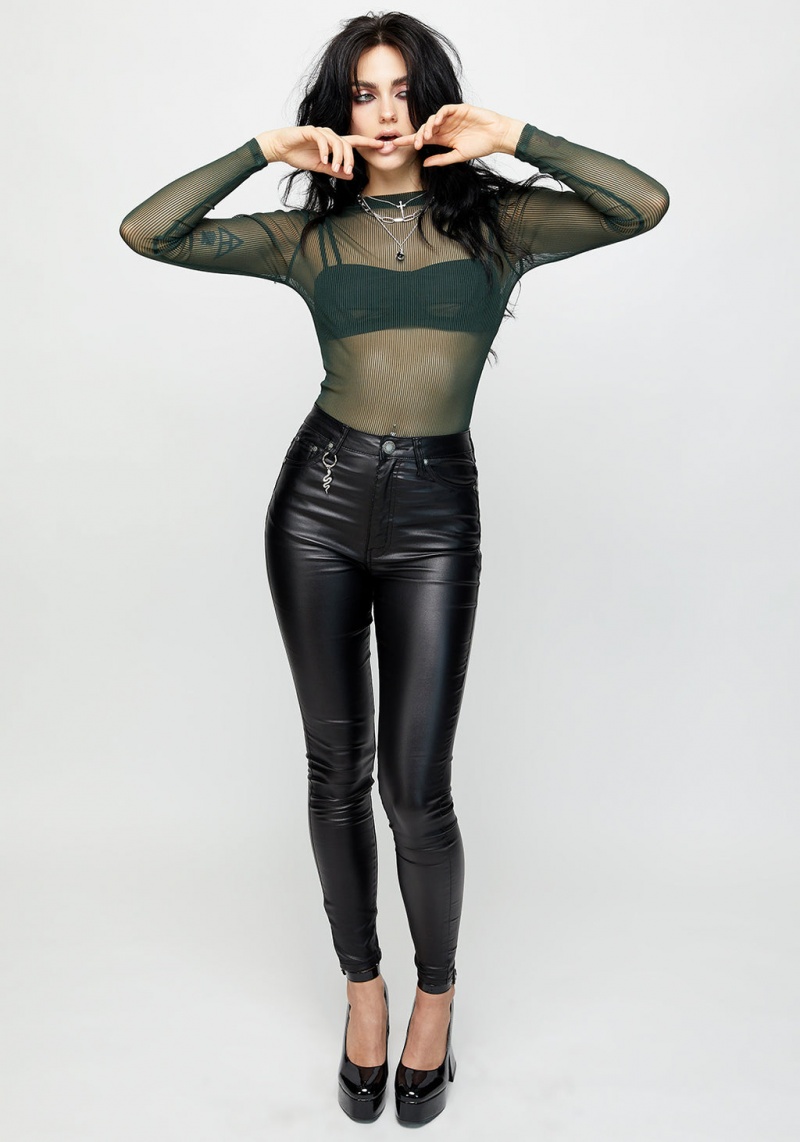 Disturbia Lucille Long Sleeve Mesh Body - Evergreen | SN4931657