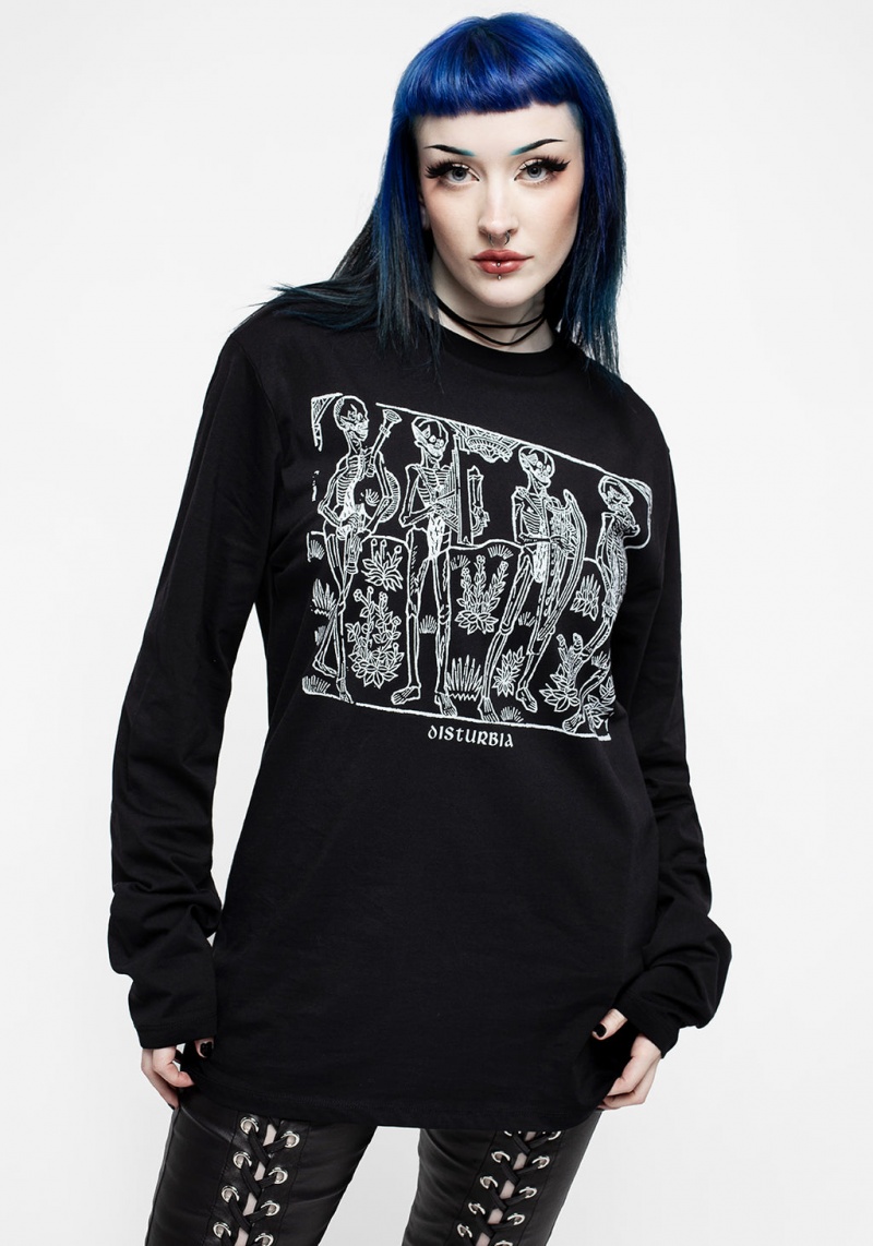 Disturbia Macabre Long Sleeve T-shirt | XM0239458