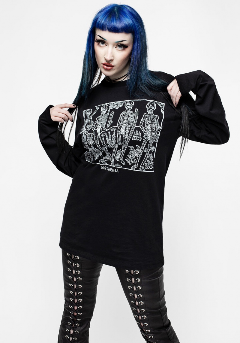 Disturbia Macabre Long Sleeve T-shirt | XM0239458