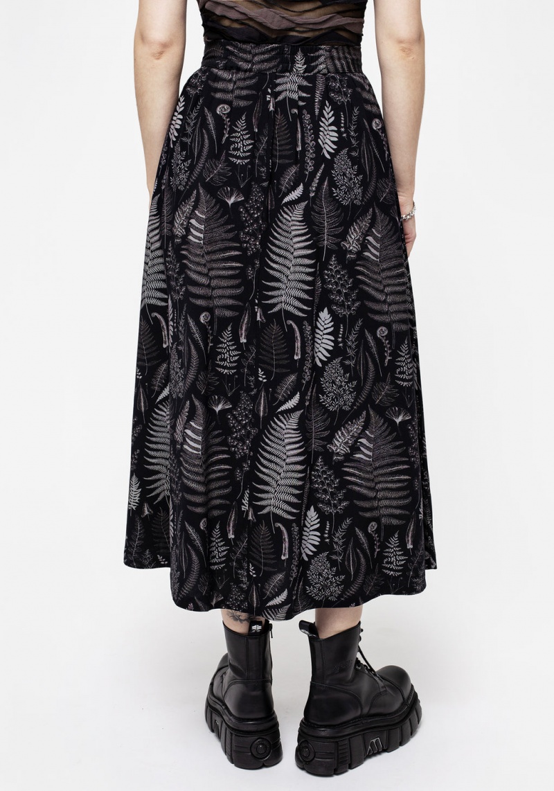 Disturbia Maidenhair Button Up Midi Skirt | IY0258761