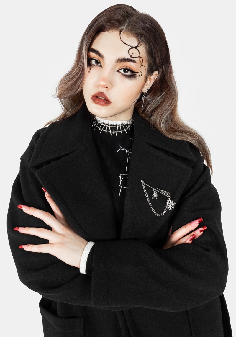 Disturbia Meltdown Oversized Coat with Brooch | EW1659824