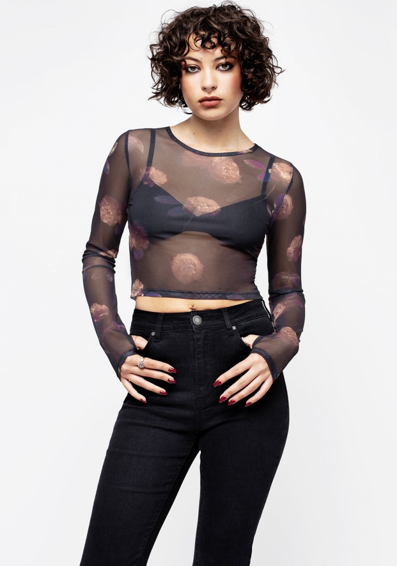 Disturbia Monica Floral Mesh Top | SP2163758