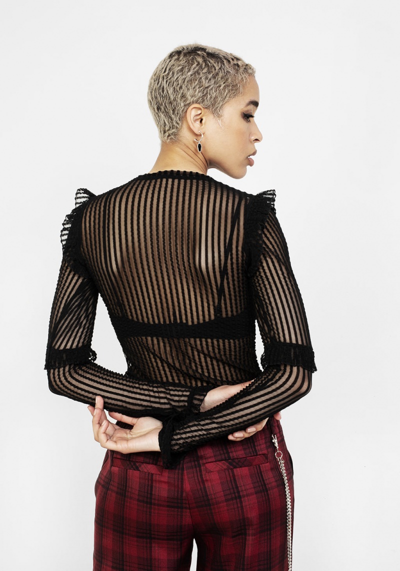 Disturbia Mourning Ruffle Top | SN4650872