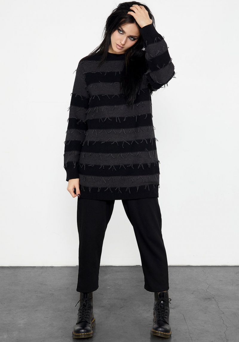 Disturbia Nancy Stripe Oversized Jumper | HK9076314