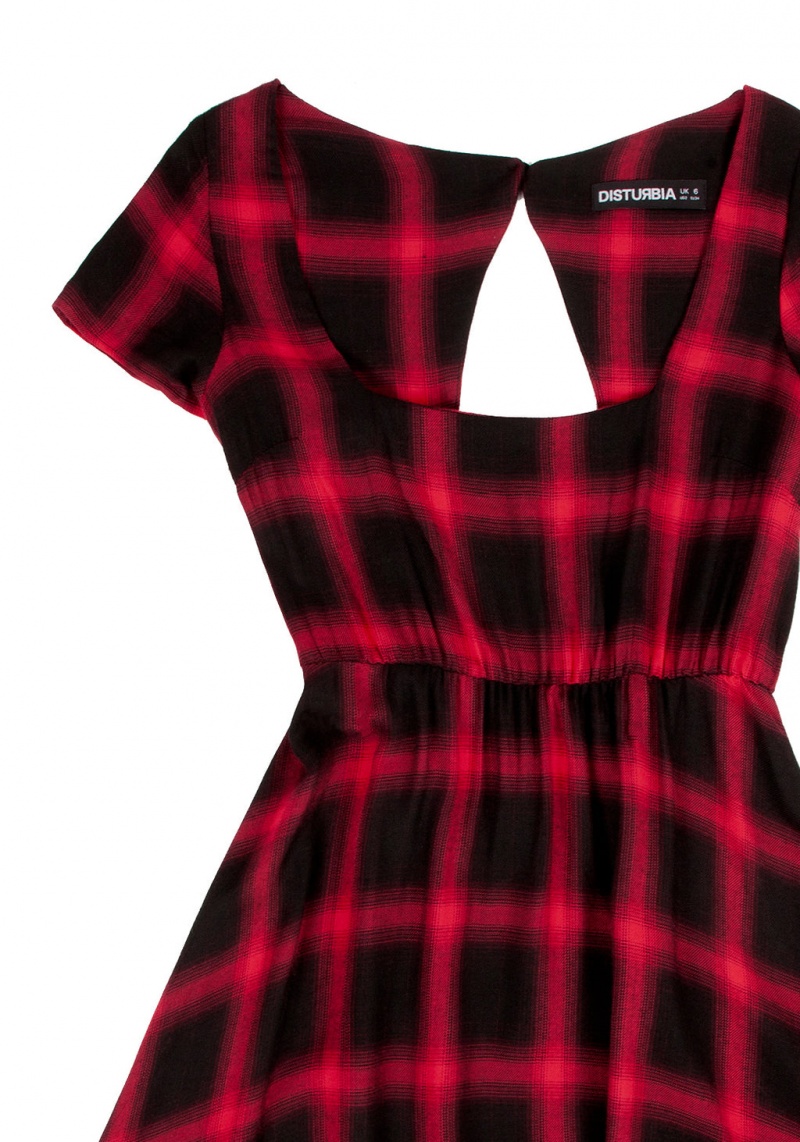 Disturbia Pennyroyal Red Check Šaty | GM1035246