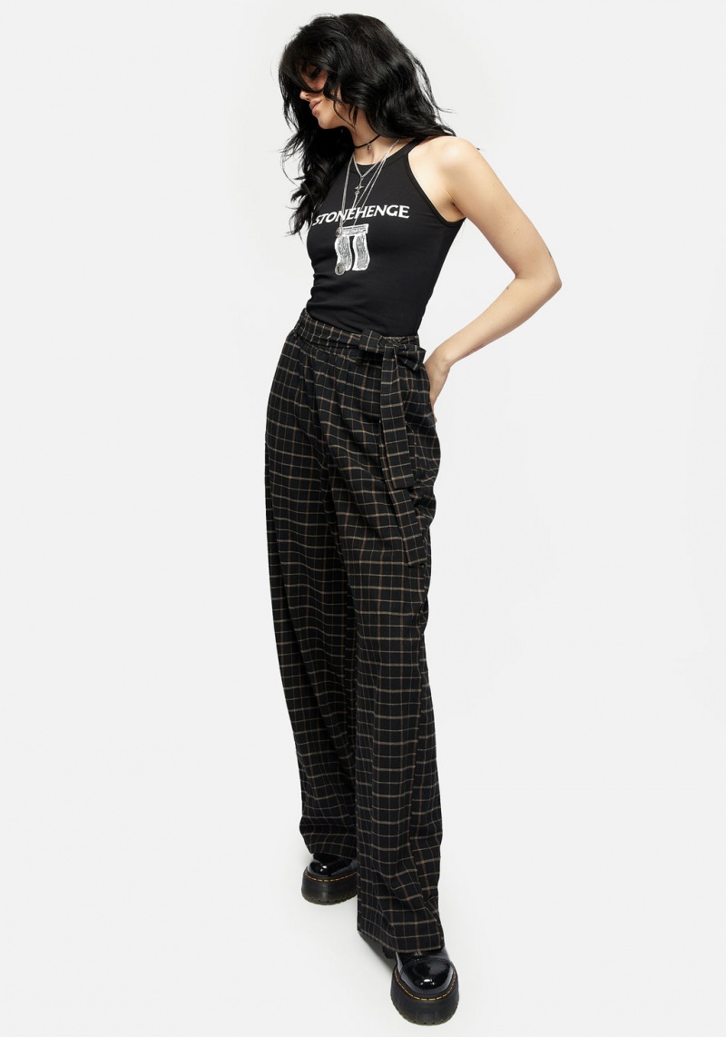 Disturbia Ransom Tie Pasem Check Trousers | IO8723045