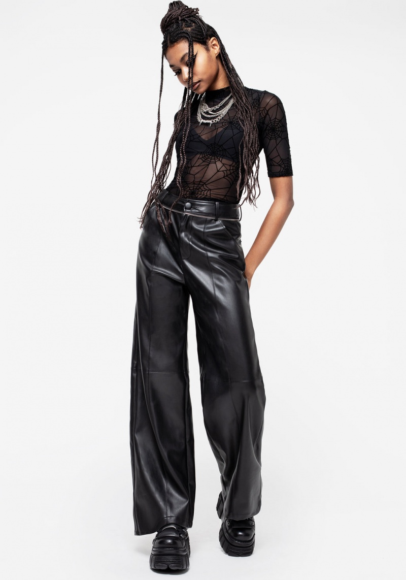 Disturbia Rapture Na Zip Læder Trousers | YX4268531