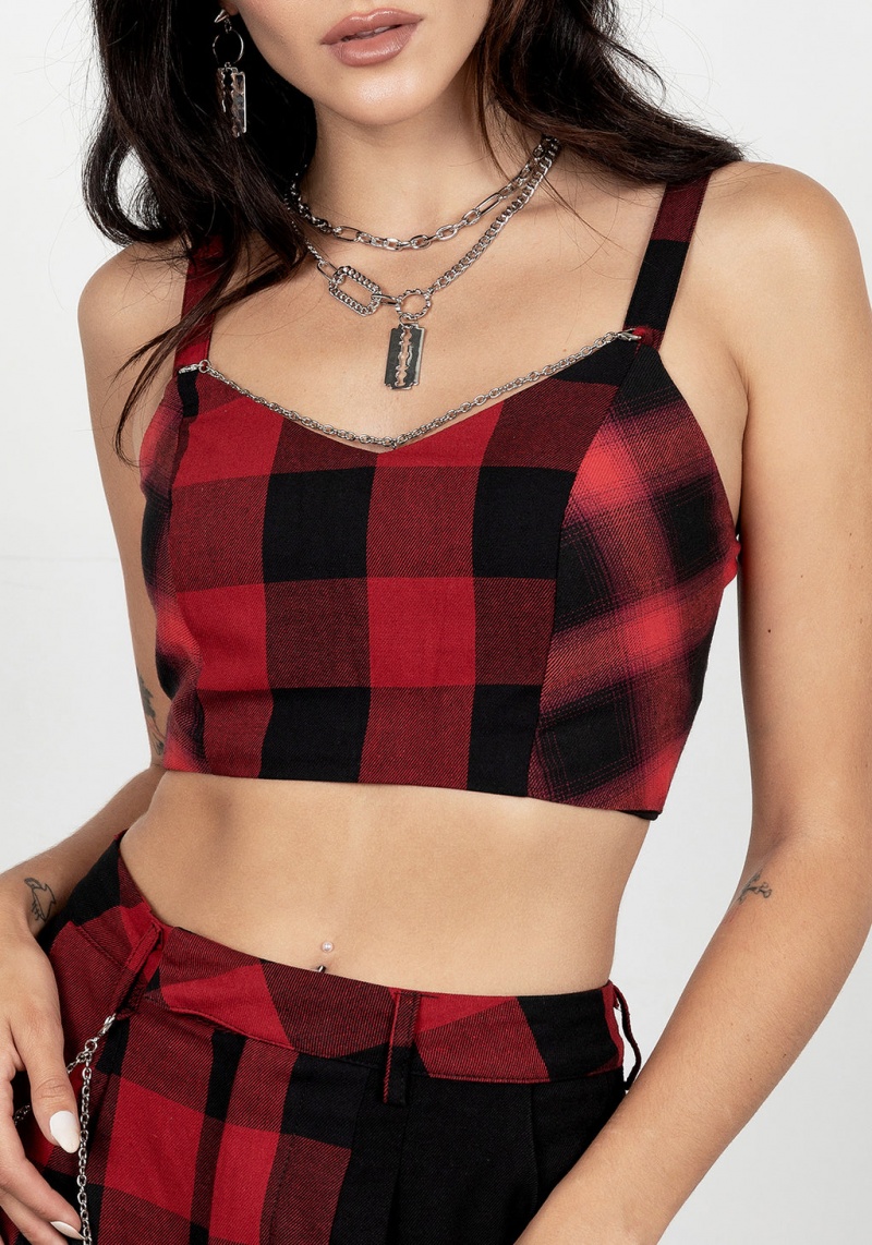 Disturbia Sh!t Show Plaid Bralet | ZK6984721