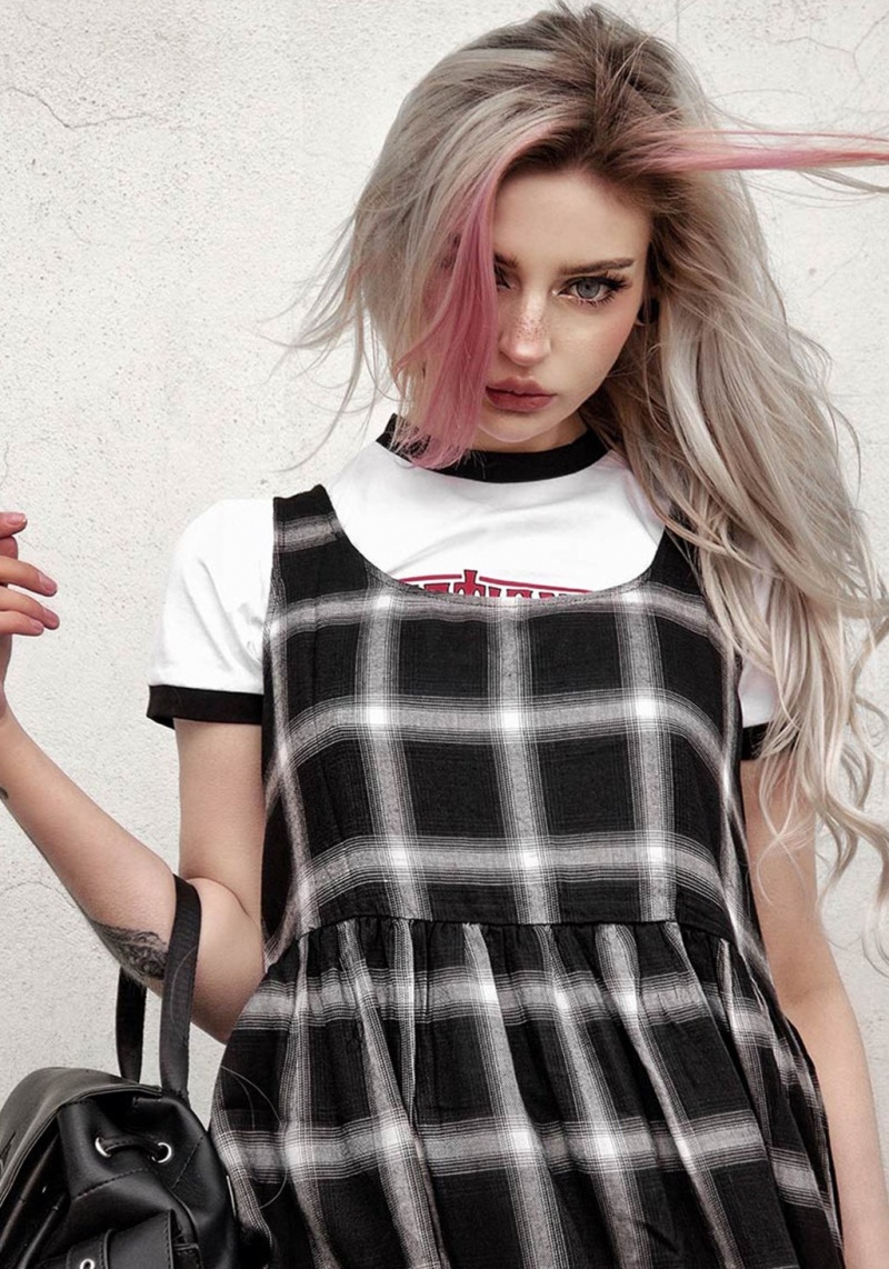 Disturbia Singles Plaid Šaty | LC2690815