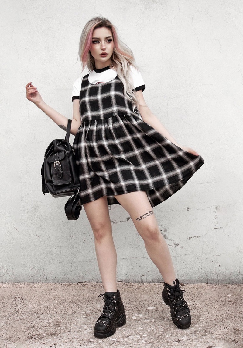 Disturbia Singles Plaid Šaty | LC2690815