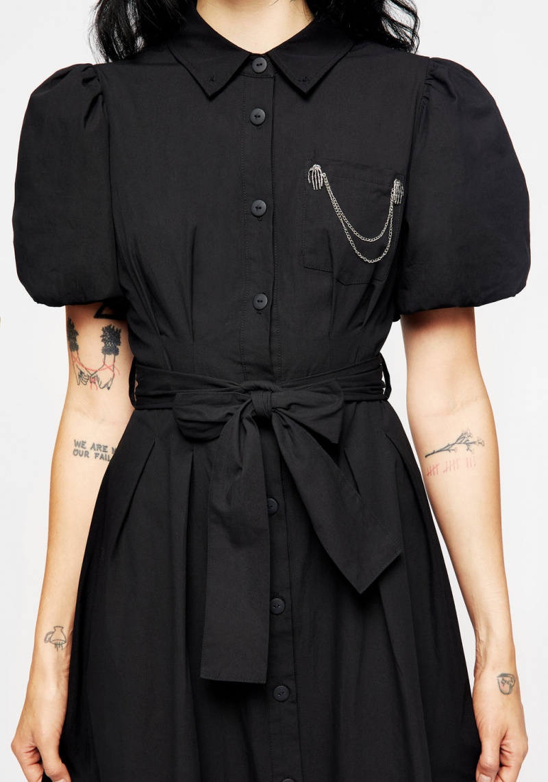 Disturbia Skeleton Collar Midi Shirt Šaty | PS0816397