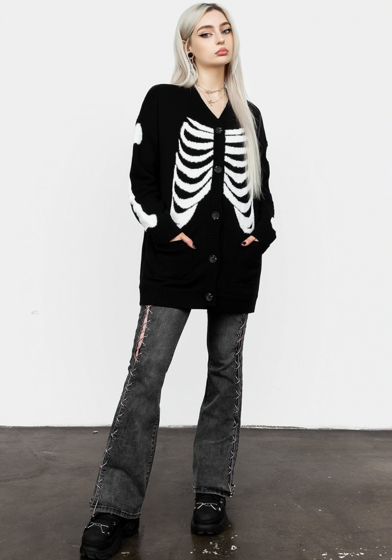 Disturbia Skeletus Oversized Cardigan | BL9520713