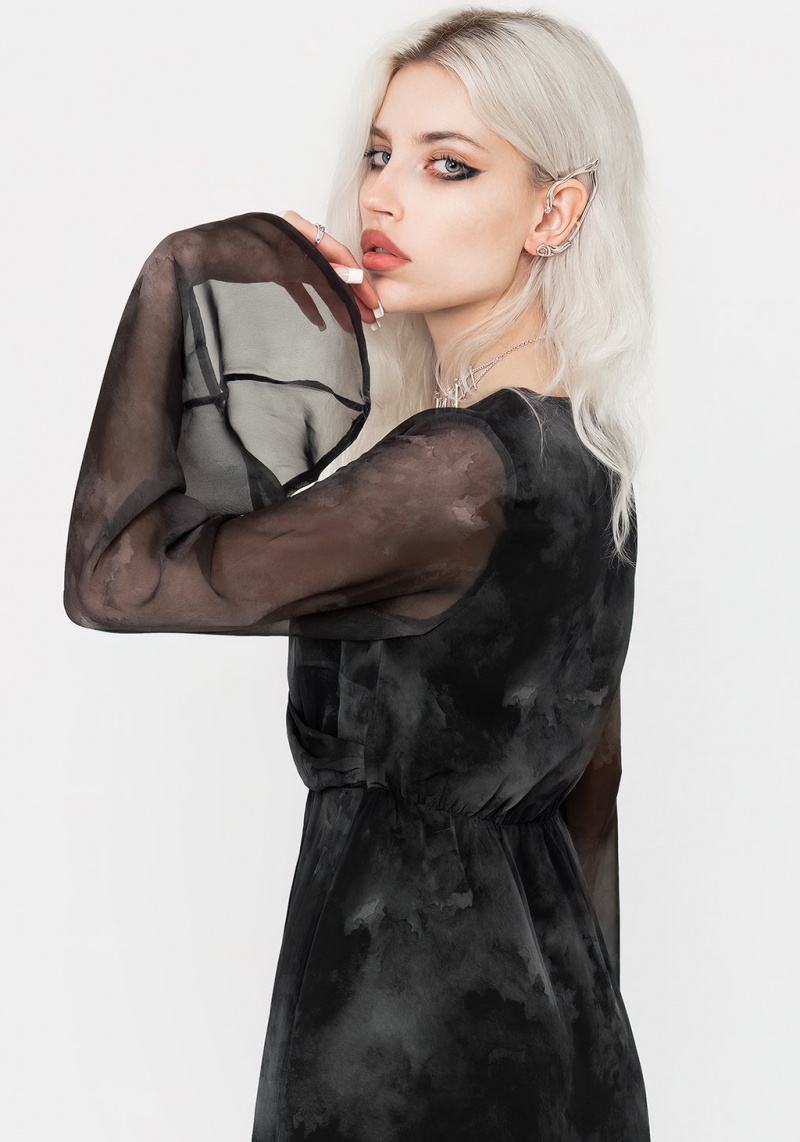 Disturbia Tempest Flared Sleeve Mini Šaty | CJ7105643