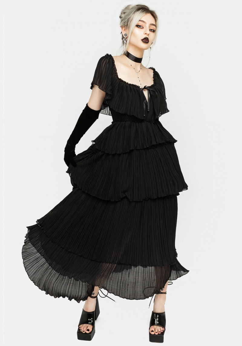 Disturbia Thornhille Tulle Tiered Midaxi Šaty | UY5342196