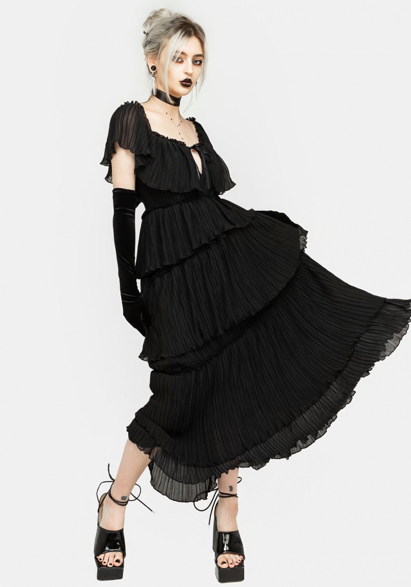 Disturbia Thornhille Tulle Tiered Midaxi Šaty | UY5342196