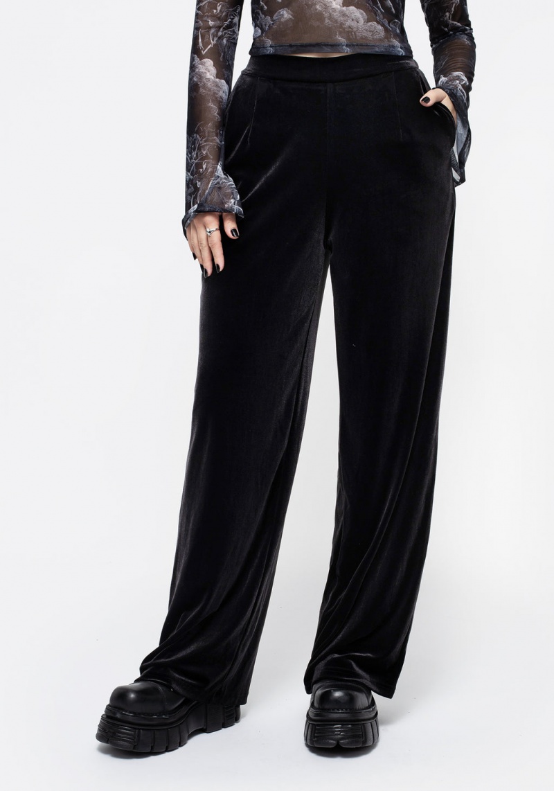 Disturbia Valeria Velour Široké Leg Trousers | LY4308275