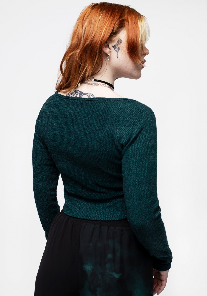 Disturbia Vendetta Long Sleeve Crop Top | SX3209816