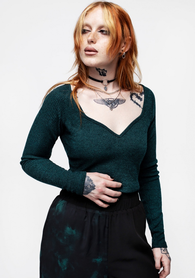 Disturbia Vendetta Long Sleeve Crop Top | SX3209816