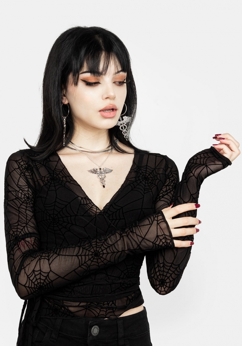 Disturbia Venom Mesh Wrap Top | VA0186973