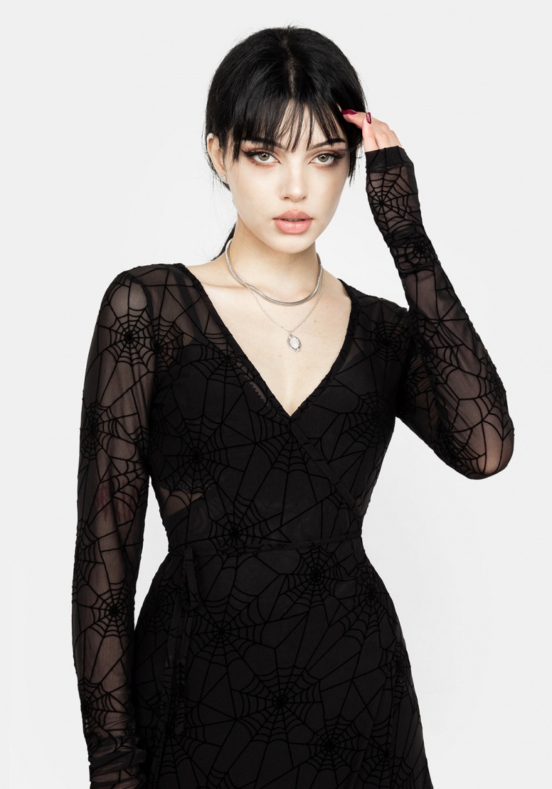 Disturbia Venom Mesh Wrap Šaty | JG5237419