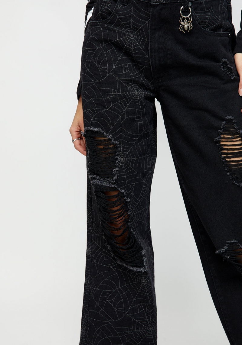 Disturbia Venom Spliced Široké Leg Jeans | OB1532947