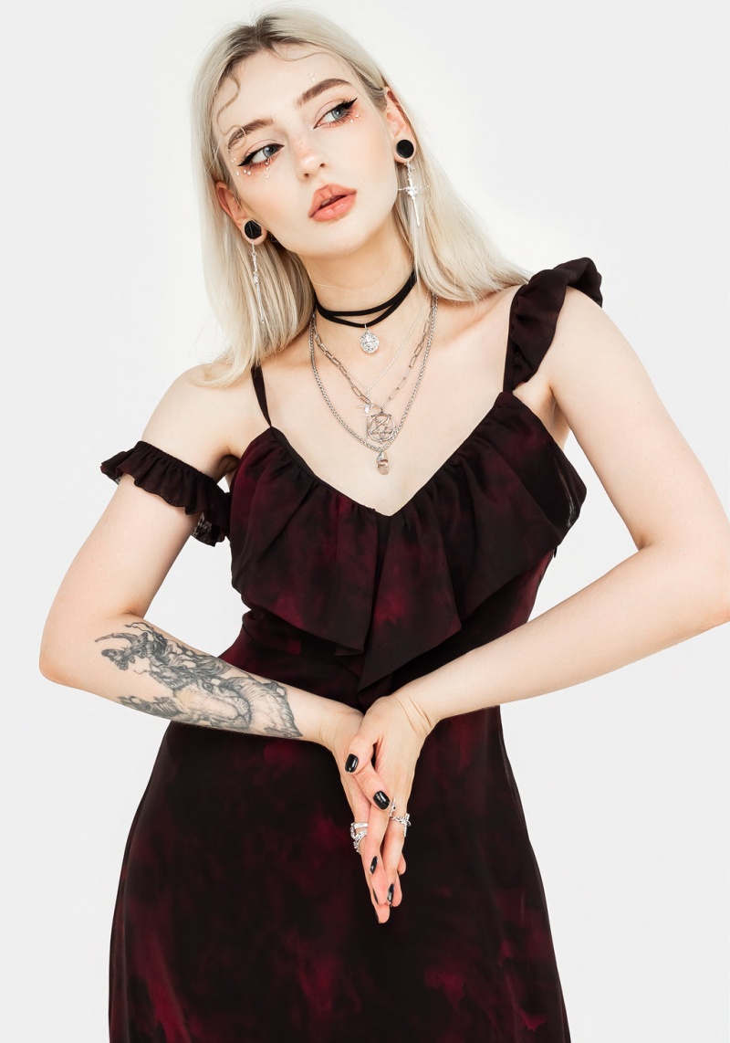 Disturbia Vesta Asymmetric Chiffon Midaxi Šaty | AT4852061