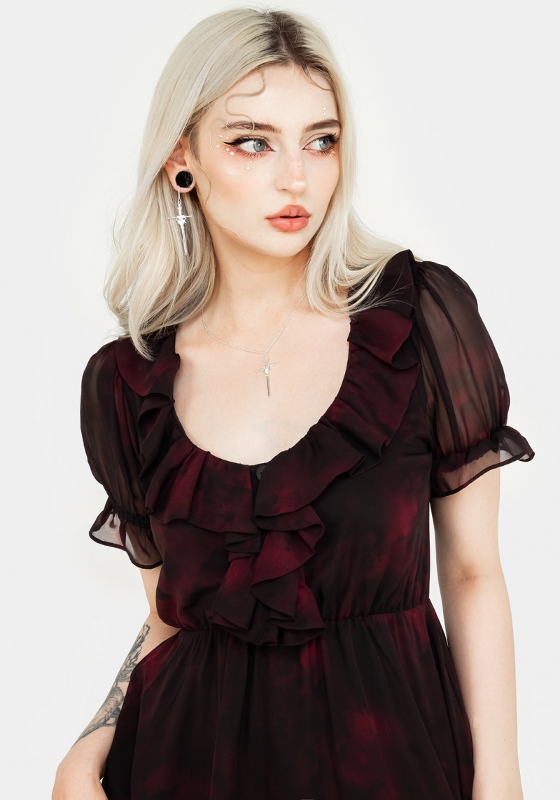 Disturbia Vesta Chiffon Ruffle Mini Šaty | MO7248690