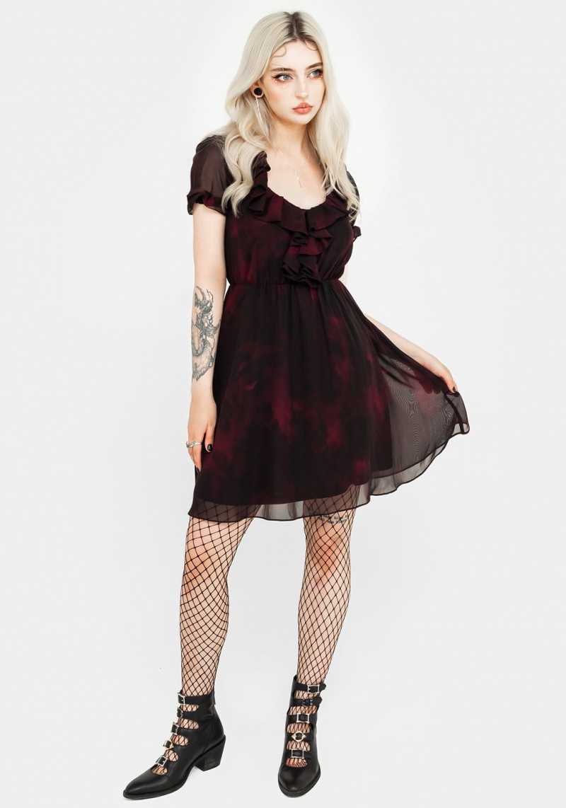 Disturbia Vesta Chiffon Ruffle Mini Šaty | MO7248690