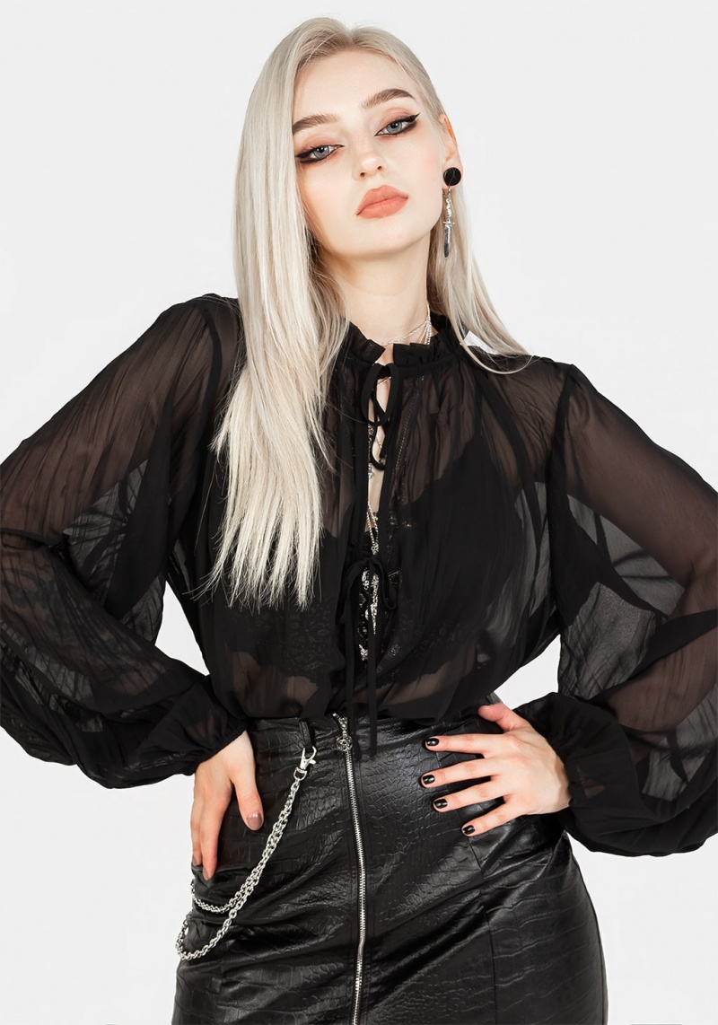 Disturbia Villain Textured Blouse | YX0217985