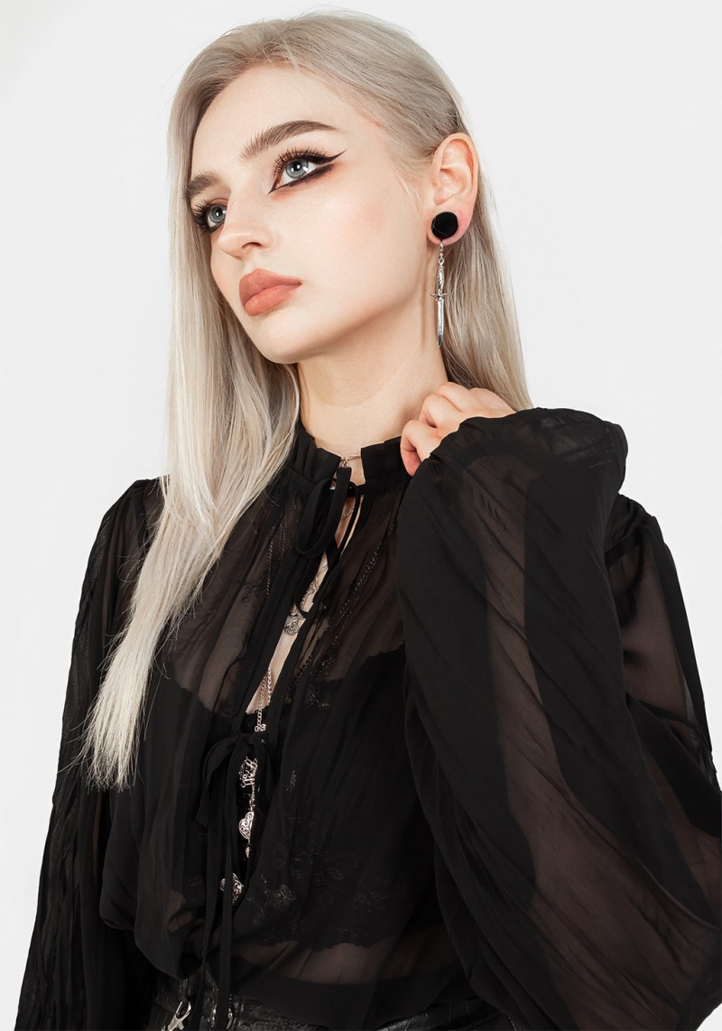 Disturbia Villain Textured Blouse | YX0217985