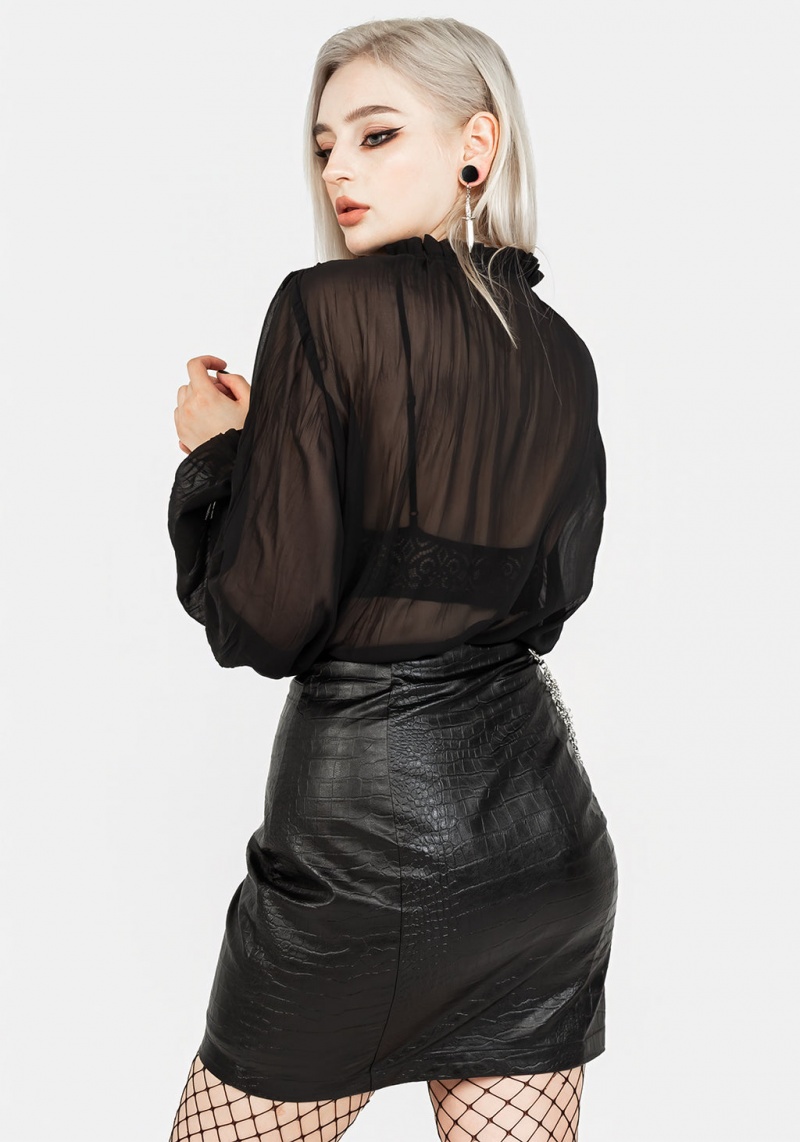 Disturbia Villain Textured Blouse | YX0217985