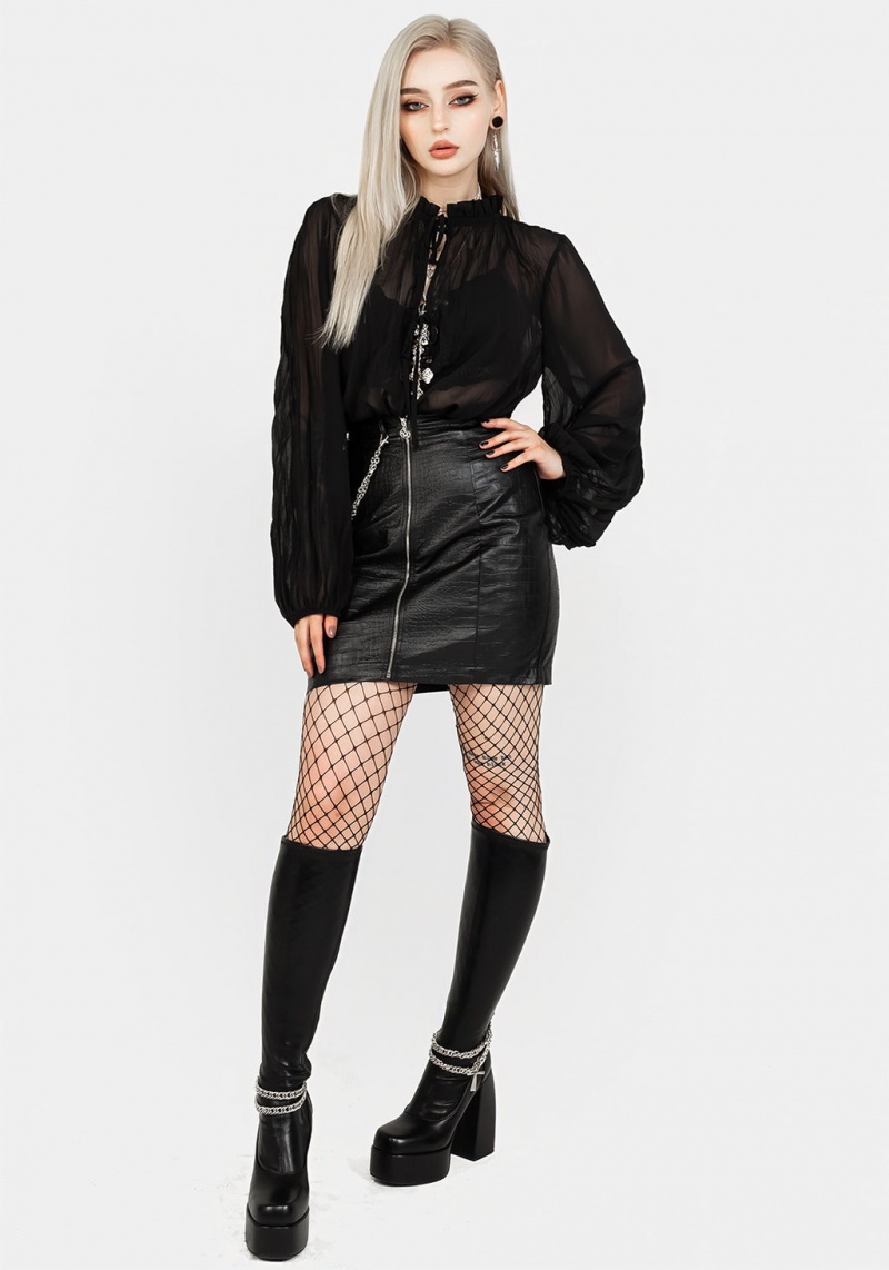 Disturbia Villain Textured Blouse | YX0217985