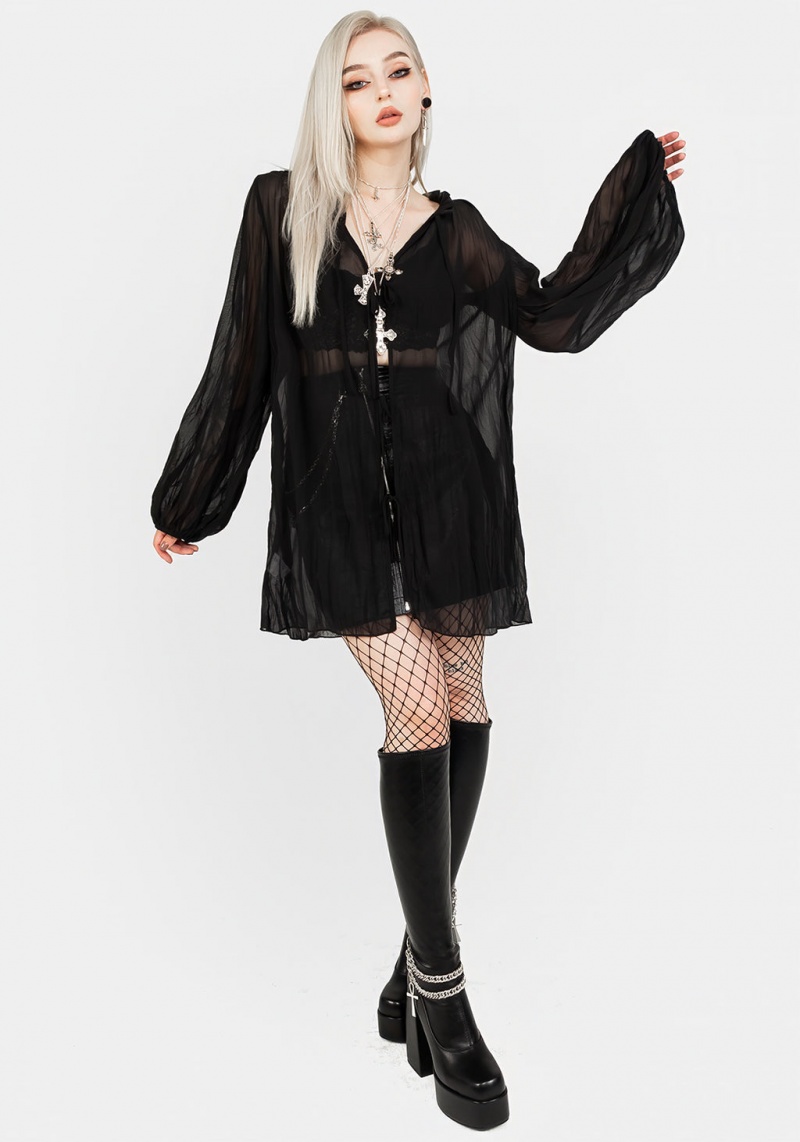 Disturbia Villain Textured Blouse | YX0217985